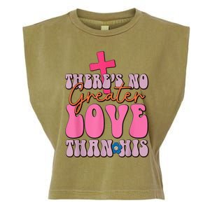 There's No Greater Love Jesus Scripture Christian Easter Garment-Dyed Women's Muscle Tee