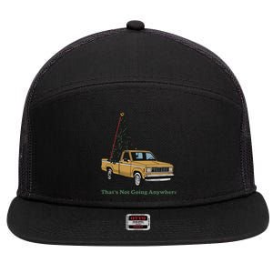 Thats Not Going Anywhere Funny Truck Christmas Tree 7 Panel Mesh Trucker Snapback Hat