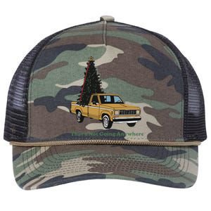 Thats Not Going Anywhere Funny Truck Christmas Tree Retro Rope Trucker Hat Cap