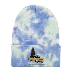 Thats Not Going Anywhere Funny Truck Christmas Tree Tie Dye 12in Knit Beanie