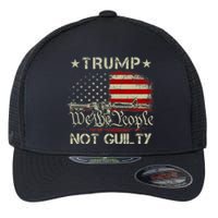 Trump Not Guilty, Free Trump We The People American Flag Flexfit Unipanel Trucker Cap