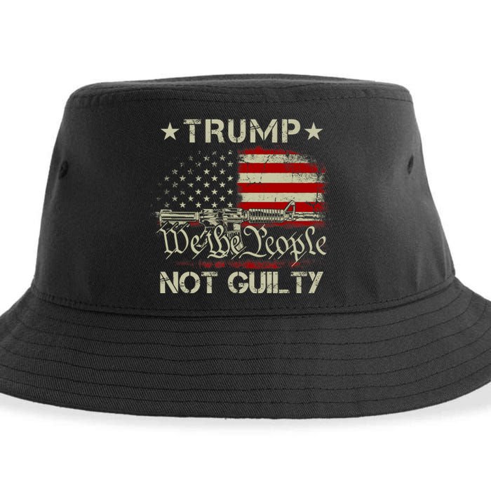 Trump Not Guilty, Free Trump We The People American Flag Sustainable Bucket Hat