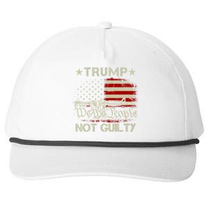 Trump Not Guilty, Free Trump We The People American Flag Snapback Five-Panel Rope Hat