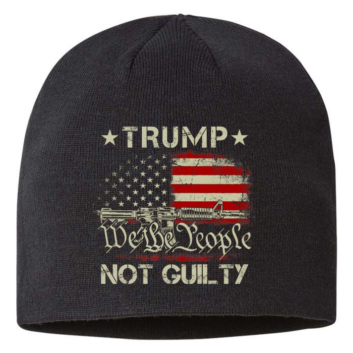 Trump Not Guilty, Free Trump We The People American Flag Sustainable Beanie