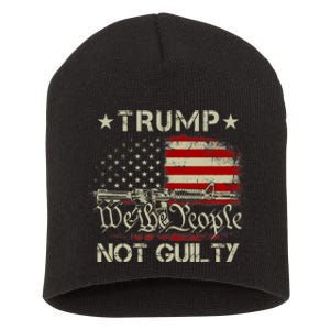 Trump Not Guilty, Free Trump We The People American Flag Short Acrylic Beanie