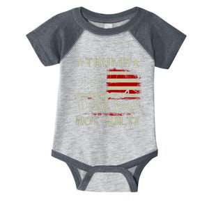 Trump Not Guilty, Free Trump We The People American Flag Infant Baby Jersey Bodysuit