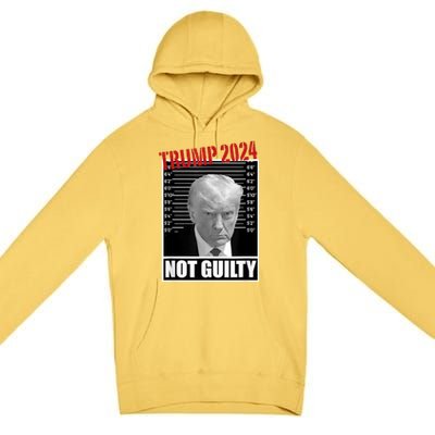 Trump Not Guilty Tee Support Donald Trump 2024 Mug Shot Premium Pullover Hoodie