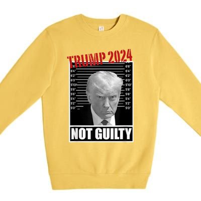 Trump Not Guilty Tee Support Donald Trump 2024 Mug Shot Premium Crewneck Sweatshirt