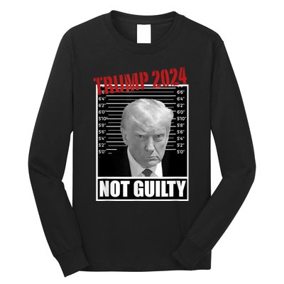 Trump Not Guilty Tee Support Donald Trump 2024 Mug Shot Long Sleeve Shirt