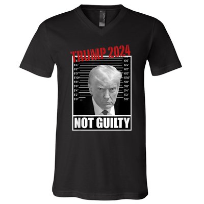 Trump Not Guilty Tee Support Donald Trump 2024 Mug Shot V-Neck T-Shirt