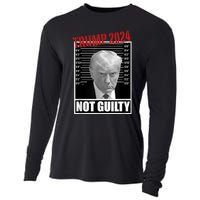 Trump Not Guilty Tee Support Donald Trump 2024 Mug Shot Cooling Performance Long Sleeve Crew