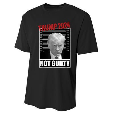 Trump Not Guilty Tee Support Donald Trump 2024 Mug Shot Performance Sprint T-Shirt