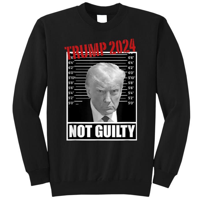 Trump Not Guilty Tee Support Donald Trump 2024 Mug Shot Tall Sweatshirt