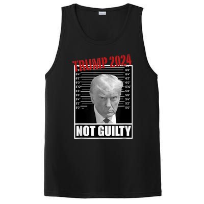 Trump Not Guilty Tee Support Donald Trump 2024 Mug Shot PosiCharge Competitor Tank