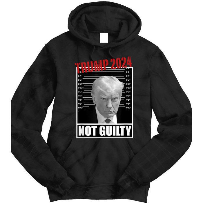 Trump Not Guilty Tee Support Donald Trump 2024 Mug Shot Tie Dye Hoodie