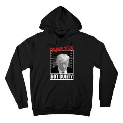 Trump Not Guilty Tee Support Donald Trump 2024 Mug Shot Tall Hoodie