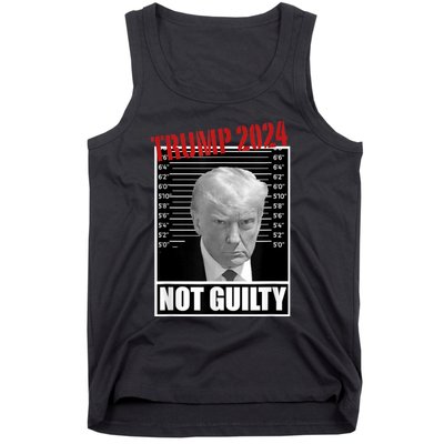 Trump Not Guilty Tee Support Donald Trump 2024 Mug Shot Tank Top