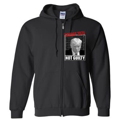 Trump Not Guilty Tee Support Donald Trump 2024 Mug Shot Full Zip Hoodie