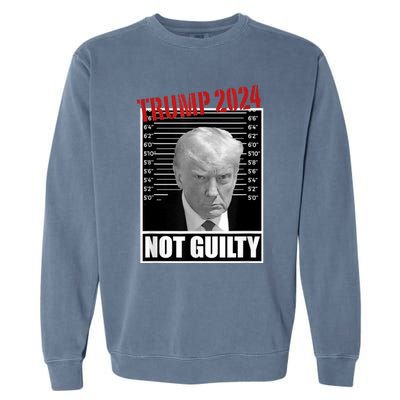 Trump Not Guilty Tee Support Donald Trump 2024 Mug Shot Garment-Dyed Sweatshirt