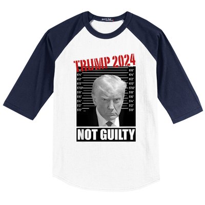 Trump Not Guilty Tee Support Donald Trump 2024 Mug Shot Baseball Sleeve Shirt