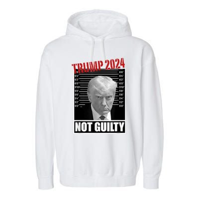 Trump Not Guilty Tee Support Donald Trump 2024 Mug Shot Garment-Dyed Fleece Hoodie