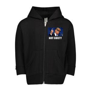 Trump Not Guilty Toddler Zip Fleece Hoodie