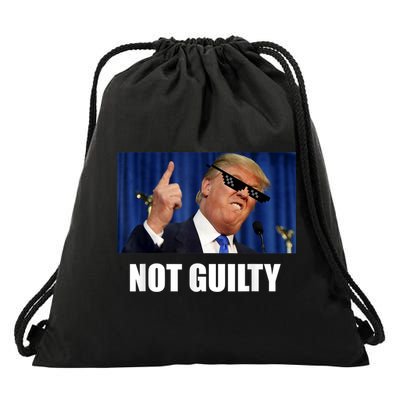 Trump Not Guilty Drawstring Bag