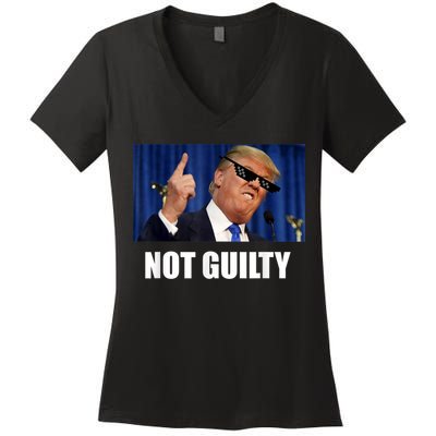 Trump Not Guilty Women's V-Neck T-Shirt
