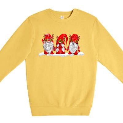 Three Nordic Gnomes Winter Christmas Swedish Elves TShirt Premium Crewneck Sweatshirt