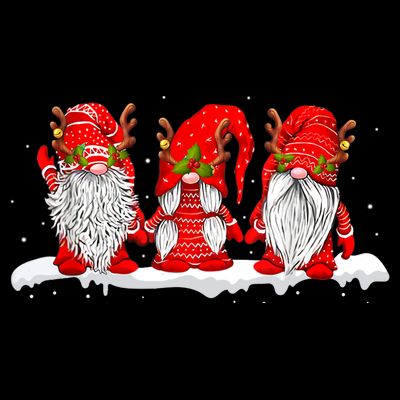 Three Nordic Gnomes Winter Christmas Swedish Elves TShirt T-Shirt