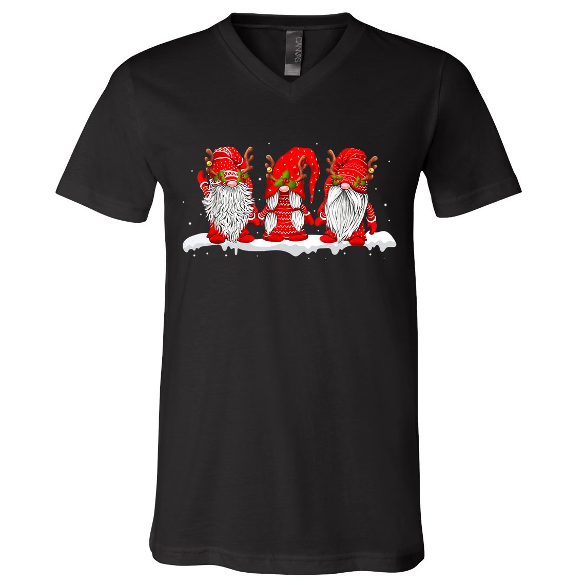 Three Nordic Gnomes Winter Christmas Swedish Elves TShirt V-Neck T-Shirt