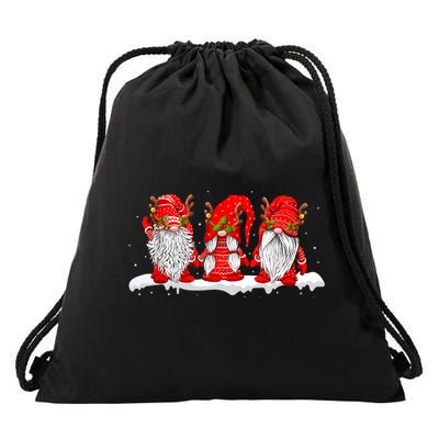 Three Nordic Gnomes Winter Christmas Swedish Elves TShirt Drawstring Bag