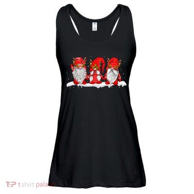 Three Nordic Gnomes Winter Christmas Swedish Elves TShirt Ladies Essential Flowy Tank