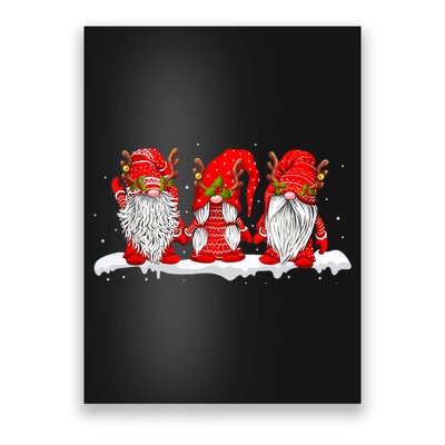Three Nordic Gnomes Winter Christmas Swedish Elves TShirt Poster