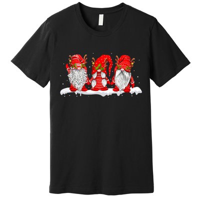 Three Nordic Gnomes Winter Christmas Swedish Elves TShirt Premium T-Shirt