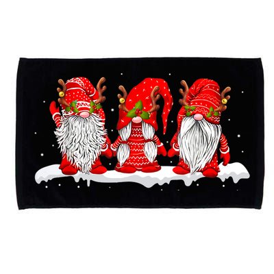 Three Nordic Gnomes Winter Christmas Swedish Elves TShirt Microfiber Hand Towel