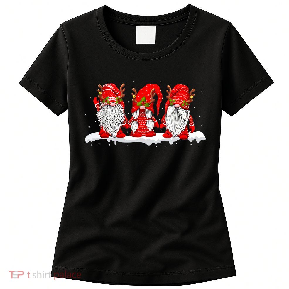 Three Nordic Gnomes Winter Christmas Swedish Elves TShirt Womens T-Shirt