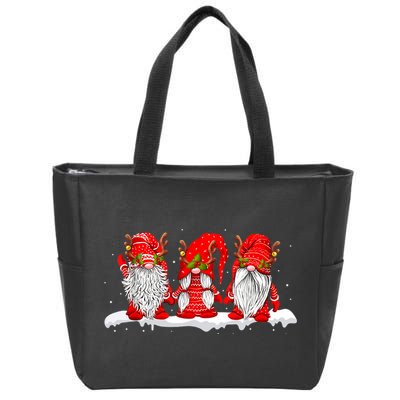 Three Nordic Gnomes Winter Christmas Swedish Elves TShirt Zip Tote Bag