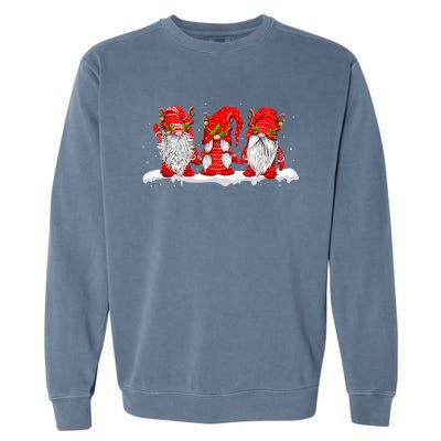 Three Nordic Gnomes Winter Christmas Swedish Elves TShirt Garment-Dyed Sweatshirt