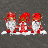 Three Nordic Gnomes Winter Christmas Swedish Elves TShirt Cotton Canvas Backpack