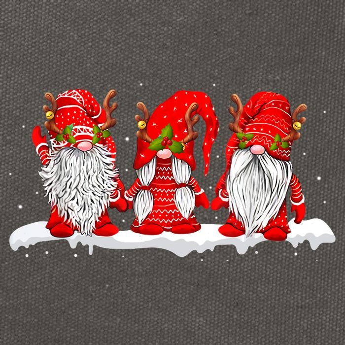 Three Nordic Gnomes Winter Christmas Swedish Elves TShirt Cotton Canvas Backpack