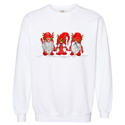 Three Nordic Gnomes Winter Christmas Swedish Elves TShirt Garment-Dyed Sweatshirt