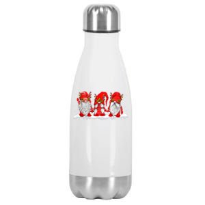 Three Nordic Gnomes Winter Christmas Swedish Elves TShirt Stainless Steel Insulated Water Bottle