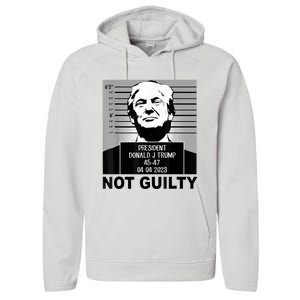 Trump Not Guilty Campaign Mughot White Tee Performance Fleece Hoodie