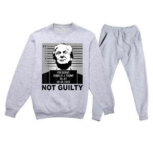 Trump Not Guilty Campaign Mughot White Tee Premium Crewneck Sweatsuit Set