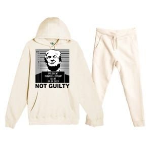 Trump Not Guilty Campaign Mughot White Tee Premium Hooded Sweatsuit Set