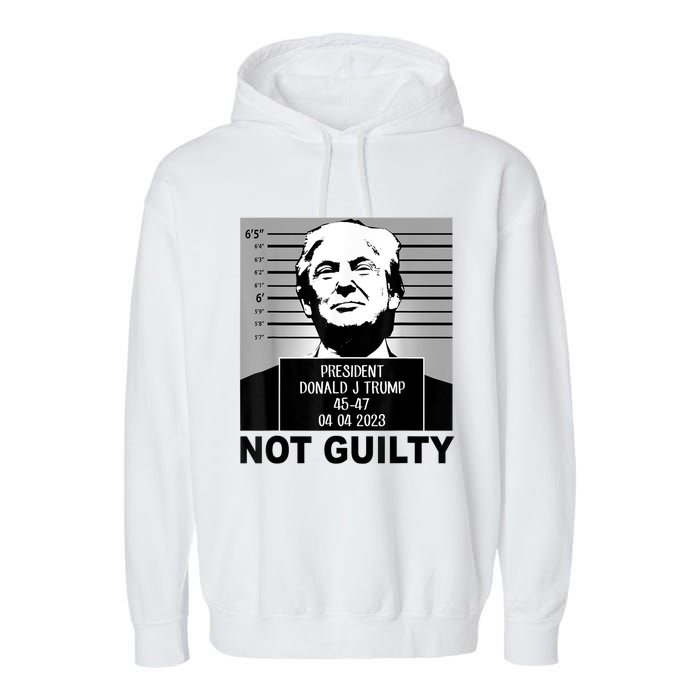 Trump Not Guilty Campaign Mughot White Tee Garment-Dyed Fleece Hoodie