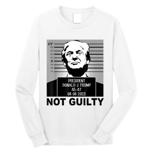 Trump Not Guilty Campaign Mughot White Tee Long Sleeve Shirt