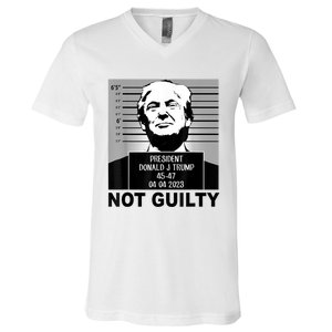 Trump Not Guilty Campaign Mughot White Tee V-Neck T-Shirt