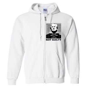 Trump Not Guilty Campaign Mughot White Tee Full Zip Hoodie